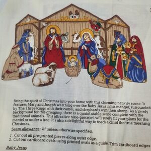 Cranston Print Works Nativity Scene Fabric Panel Keepsake Crafts Sewing Uncut
